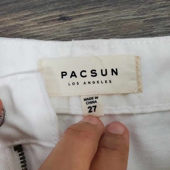 Pacsun Los Angeles Embroidered Flower Raw Hem Y2K Skirt Zipper Closure Size 27 - Picture 6 of 7